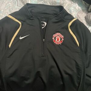 Manchester United Black and Gold Nike Pullover